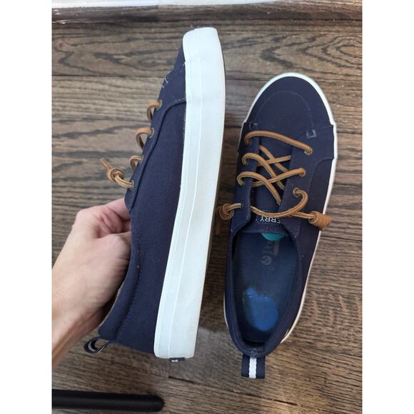 Sperry Crest Vibe Lace Up Navy Blue Canvas Sneaker Women's Size 7.5 - Picture 13 of 15